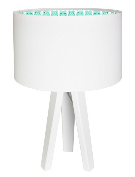 Lampe de chambre denfant fille bois blanc table hiboux