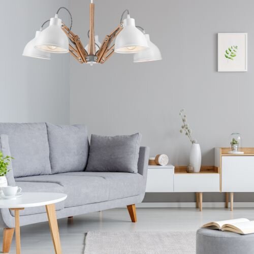 Plafonnier Couleur Bois 5-flmg Moderne Salon