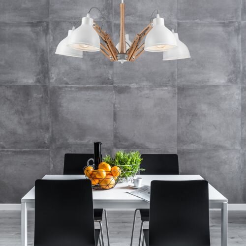 Plafonnier Couleur Bois 5-flmg Moderne Salon