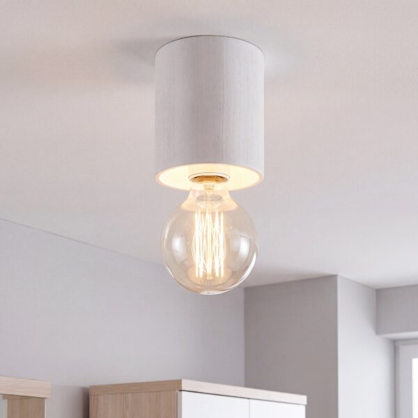 Plafonnier Salon Bois Blanc Lampe Moderne