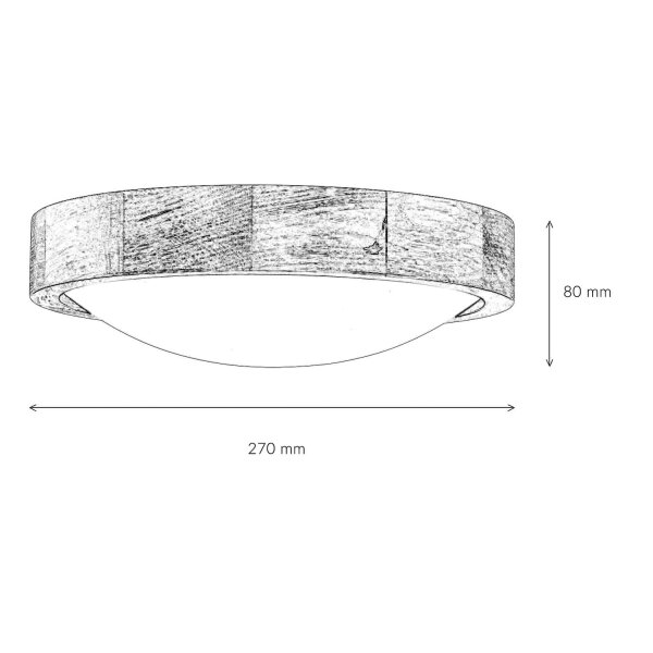 Deckenlampe rund Holz Glas Schirm Ø27cm Wohnzimmer