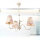 Lampe tissu 3-flmg table à manger campagnarde fleurie
