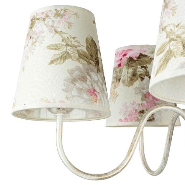Lustre fleuri LOREN Table de salle à manger tissu 5-flmg