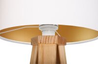 Lampe de table bois trépied 46cm blanc or...