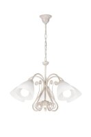 Suspension Shabby Blanc Métal 5-flmg Rustique