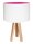Lampe de table JERRY Blanc Rose Bois 46cm Tripode Rétro