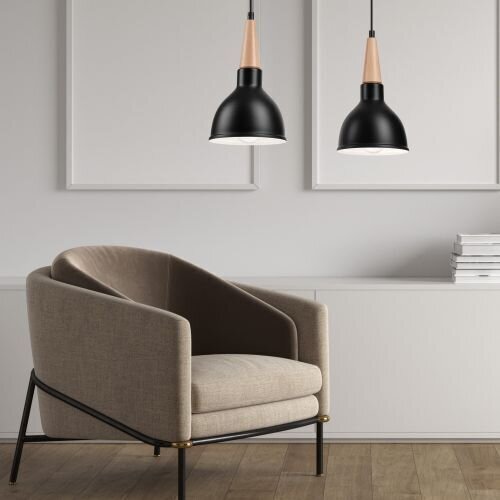 Hängelampe Schwarz Holz Esszimmer Skandinavisch