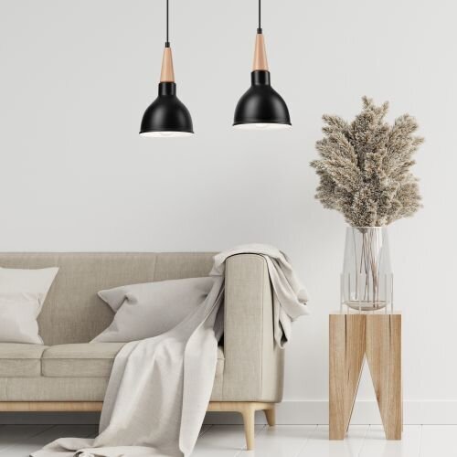 Hängelampe Schwarz Holz Esszimmer Skandinavisch