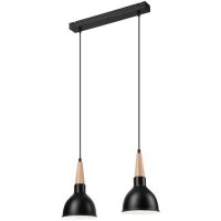 Lampe &agrave; suspendre Noir Bois Salle &agrave; manger...