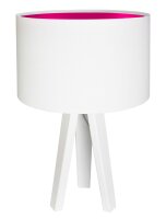 Lampe de table Abat-jour Lampe en bois Blanc Rose Tripode...
