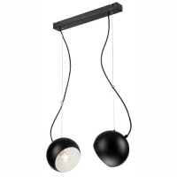 Suspension Boule Noir Blanc longue table &agrave; manger