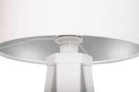 Lampe de table Abat-jour Blanc Argent Bois Tripode 46cm...
