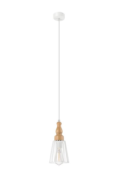Suspension table à manger blanc bois rond salon
