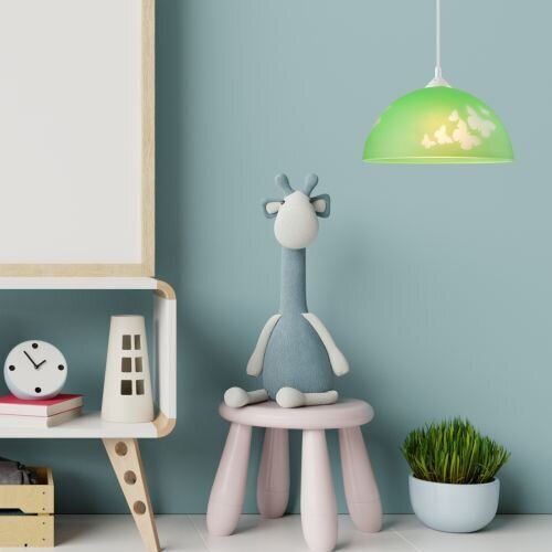 Grüne Kinderzimmerlampe rund Mädchen farbenfroh