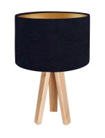 Lampe de table bleu bleu foncé or bois 46cm...