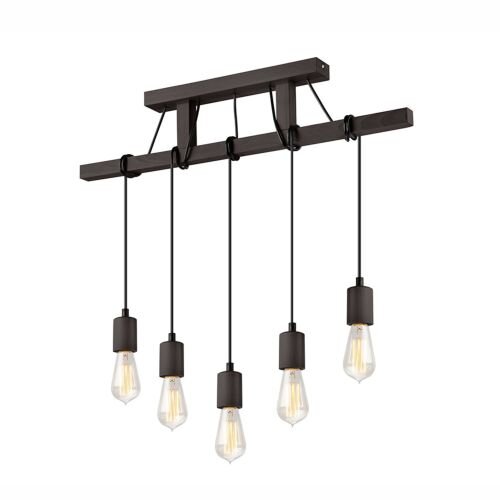 Braun Lampe suspendue en bois 5-flmg longue table à manger