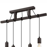 Braun Lampe suspendue en bois 5-flmg longue table...