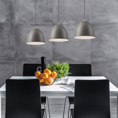 Pendelleuchte Silber Metall 3-flmg Retro Esstisch