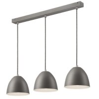 Pendelleuchte Silber Metall 3-flmg Retro Esstisch