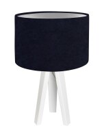 Lampe de table AIMEE Bleu Argent R&eacute;tro Tripode 46cm