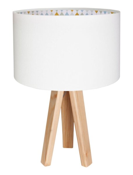 Lampe de table SORAJA Blanc Losange Enfants Tripode 46cm