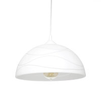 Wei&szlig;e Pendelleuchte Esstisch Glas Wohnzimmer