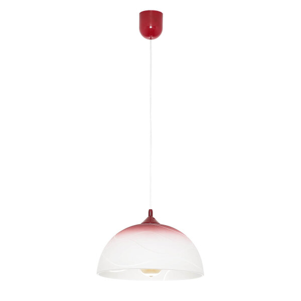 Suspension verre rouge blanc rond rétro cuisine table à manger