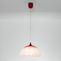 Suspension verre rouge blanc rond rétro cuisine...