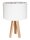 Lampe de table Abat-jour Blanc Rose Bois Tripode 46cm Rétro