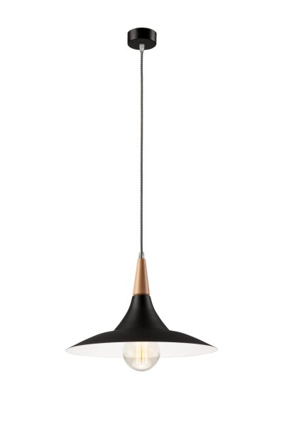 Suspension en bois noir ronde Rétro Au-dessus de la table à manger