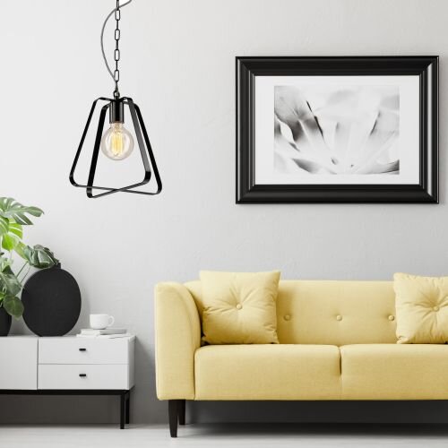 Noir Lampe suspendue Métal Design Table à manger