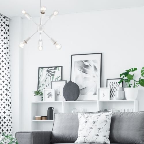 Lampe à suspendre élégante ANETHA Blanc Table à manger moderne