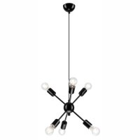 Lampe à suspendre de table noir métal 6-flmg