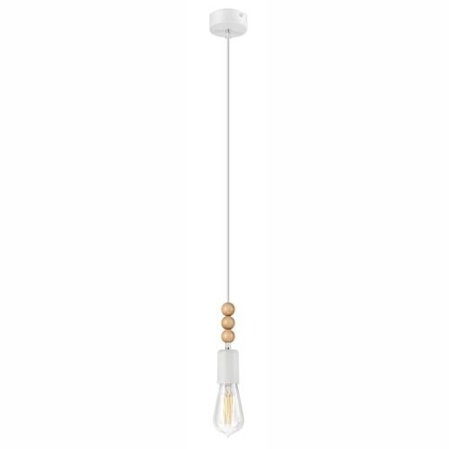 Suspension blanche en bois ronde Table à manger moderne
