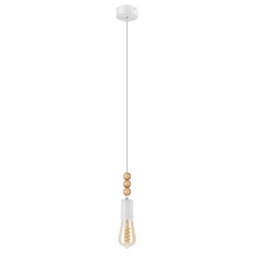 Suspension blanche en bois ronde Table à manger moderne