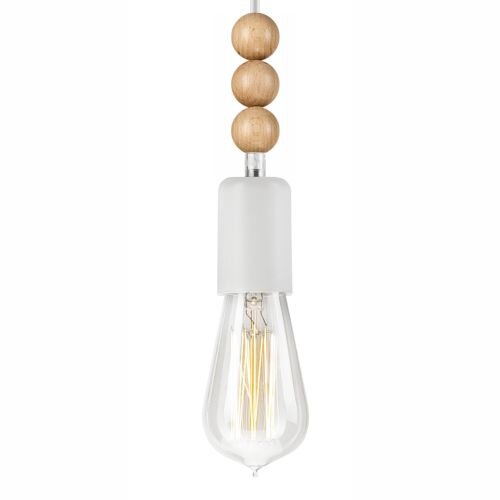 Suspension blanche en bois ronde Table à manger moderne