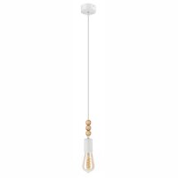 Suspension blanche en bois ronde Table à manger...