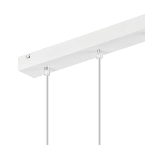 Lampe à suspendre Blanc Bois long Table à manger Moderne 3-flmg