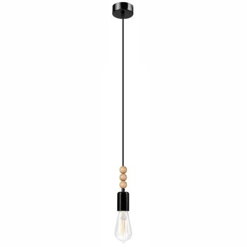Lampe à suspendre table à manger noir bois salon lumière