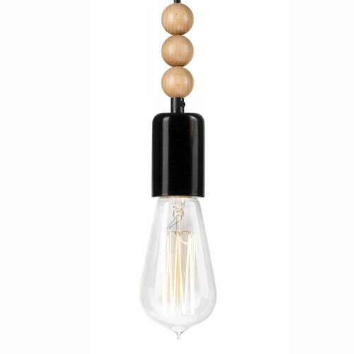 Lampe à suspendre table à manger noir bois salon lumière