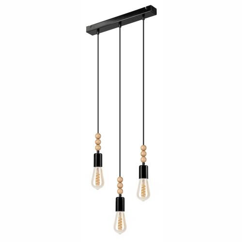 Lampe à suspendre CHANIA Noir long Lampe de table à manger