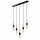 Noir Lampe suspendue en bois 5-flmg longue table à manger
