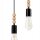 Noir Lampe suspendue en bois 5-flmg longue table à manger