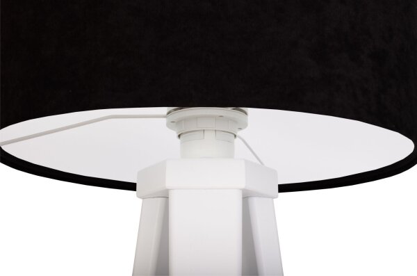 Lampe de table noire bois trépied 46cm rétro JERRY