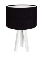 Lampe de table noire bois tr&eacute;pied 46cm...