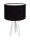 Lampe de table noire bois trépied 46cm rétro JERRY
