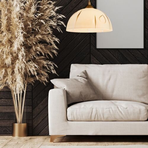 Hängeleuchte Rund Gold Retro Esstisch Glas Lampe