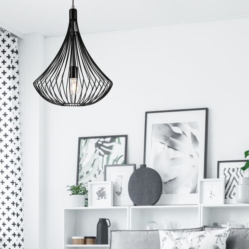 Design Suspension Noir Métal Lampe à suspendre