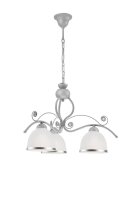 Pendelleuchte Metall Glas 3-flmg Jugendstil K&uuml;che