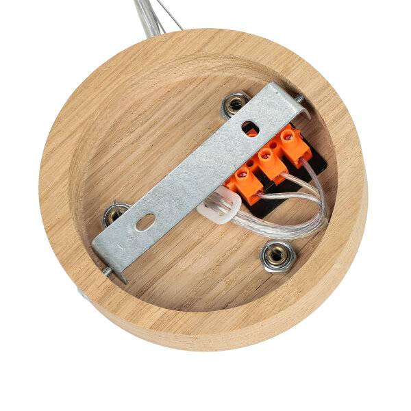 Lampe à suspendre bois chêne verre 3-flmg Ø47cm cuisine